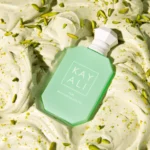 Yum Pistachio Gelato | 33 bottle among white flowers and pistachio gelato